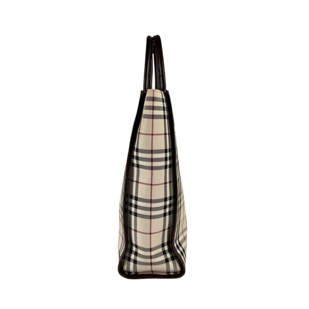 Burberry leather canvas brown handbag beige